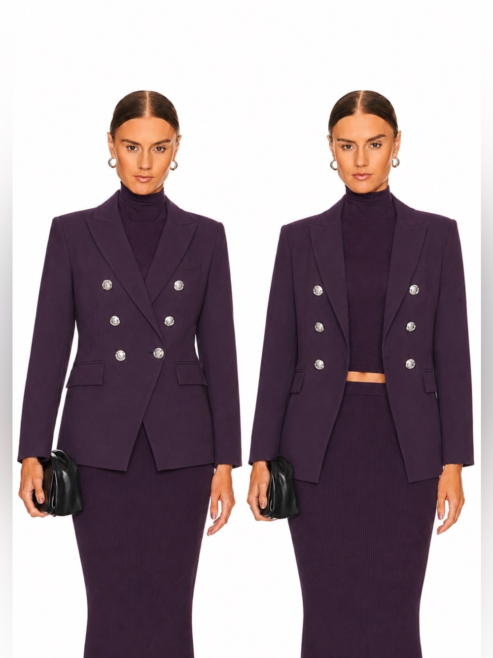 Veronica Beard Miller Dickey Blazer Jacket Dark Purple Aubergine Size 2